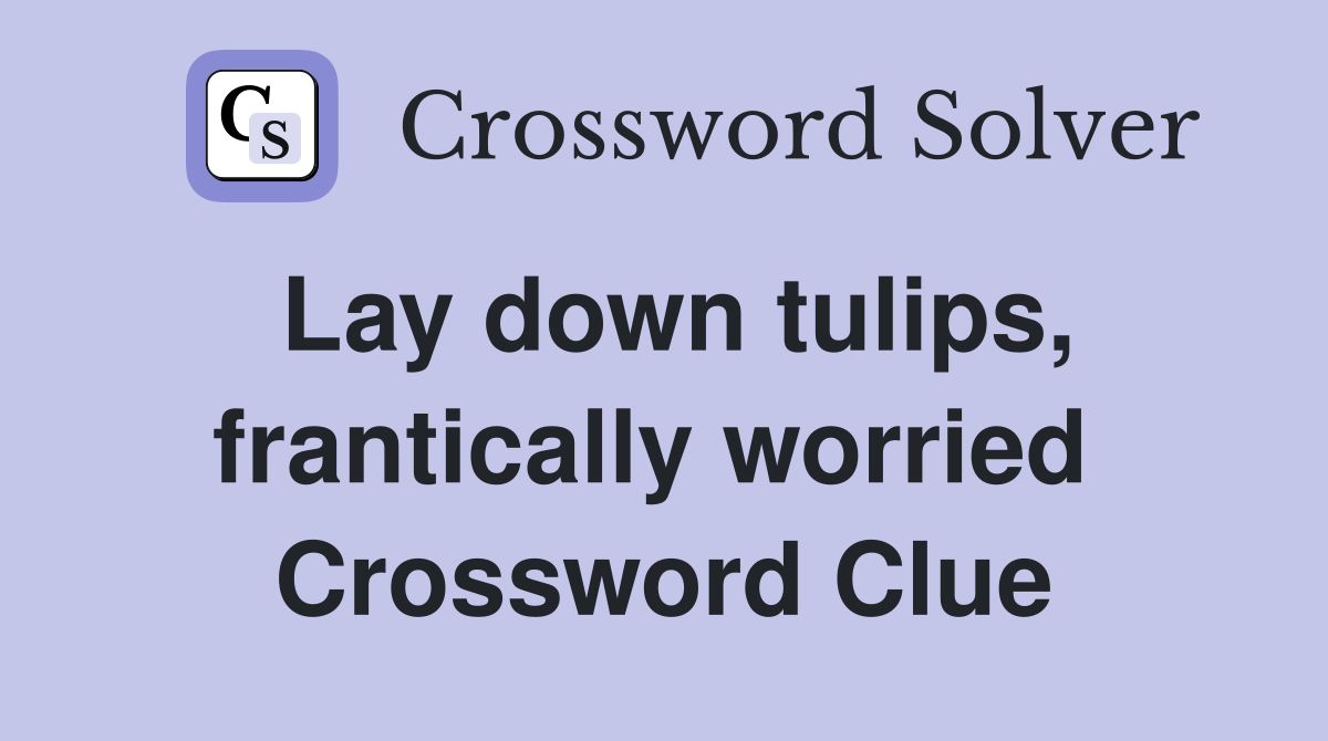 Lay down tulips, frantically worried  Crossword Clue