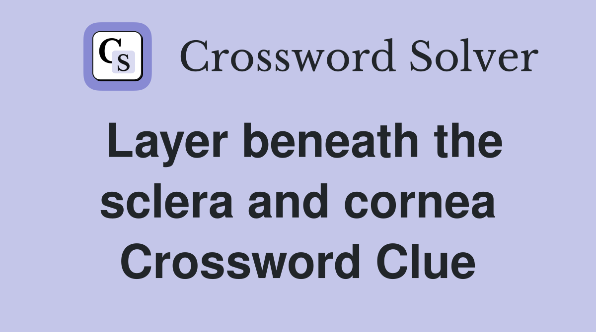 Layer beneath the sclera and cornea Crossword Clue