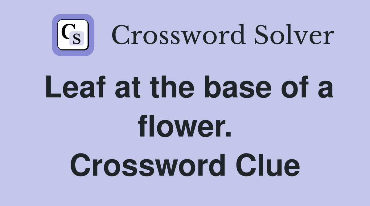 Leaf at the base of a flower. Crossword Clue