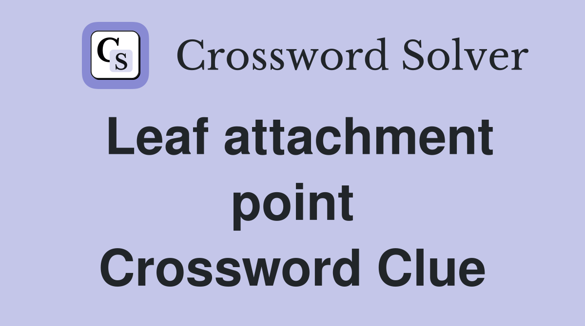 Leaf attachment point Crossword Clue
