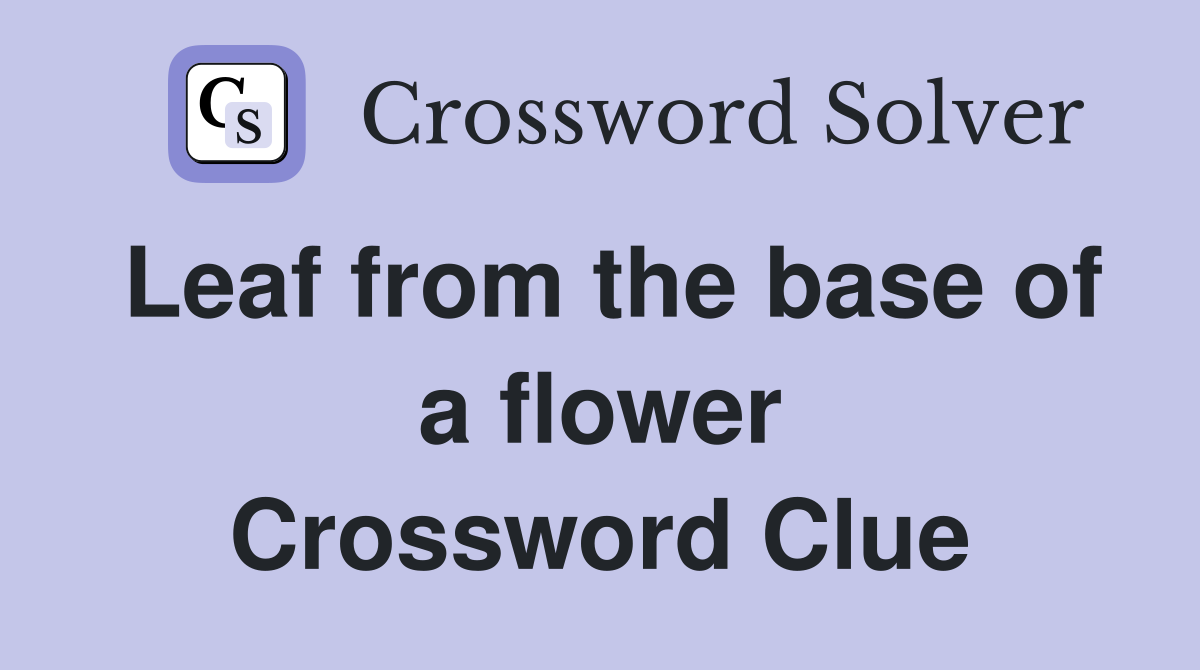 Leaf from the base of a flower Crossword Clue