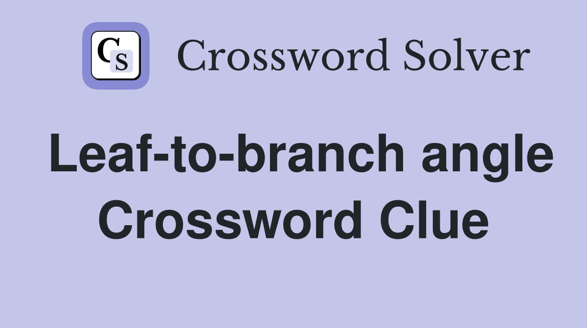 Leaf-to-branch angle Crossword Clue