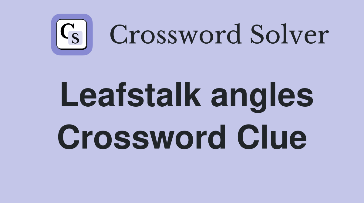 Leafstalk angles Crossword Clue