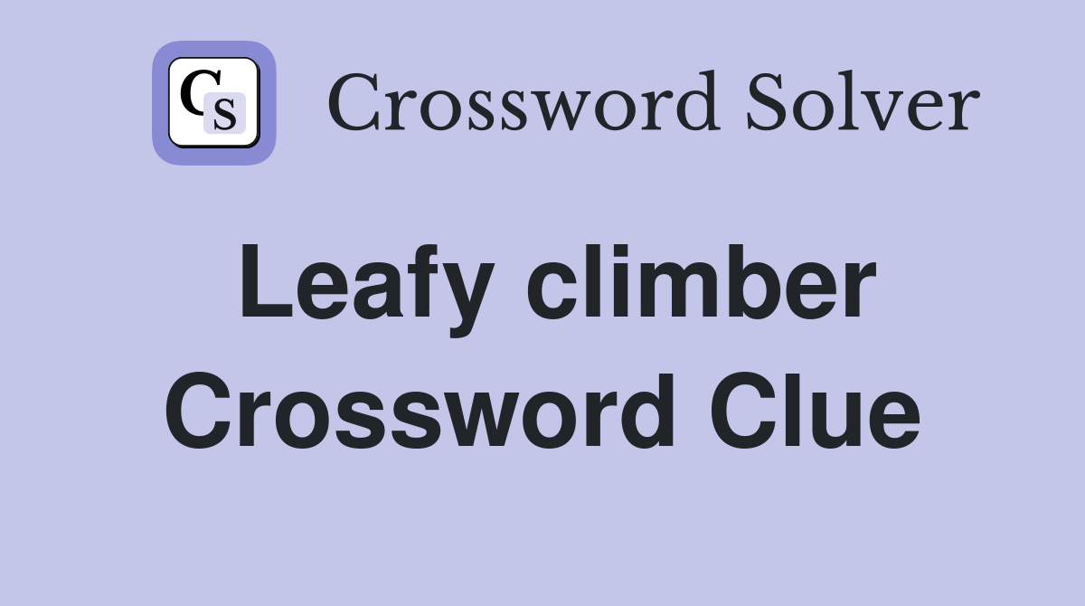 Leafy climber Crossword Clue