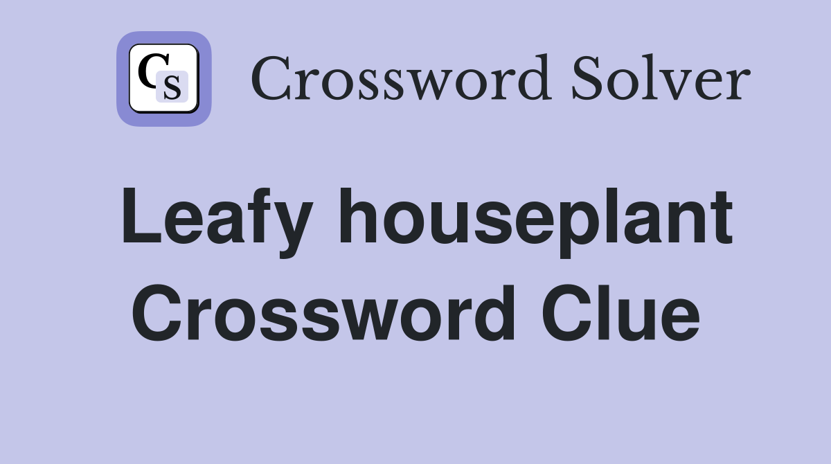 Leafy houseplant Crossword Clue