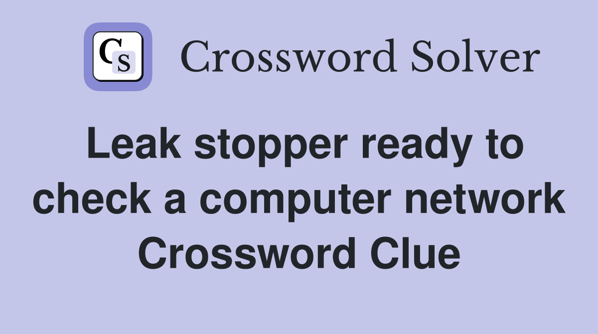 Leak stopper ready to check a computer network Crossword Clue