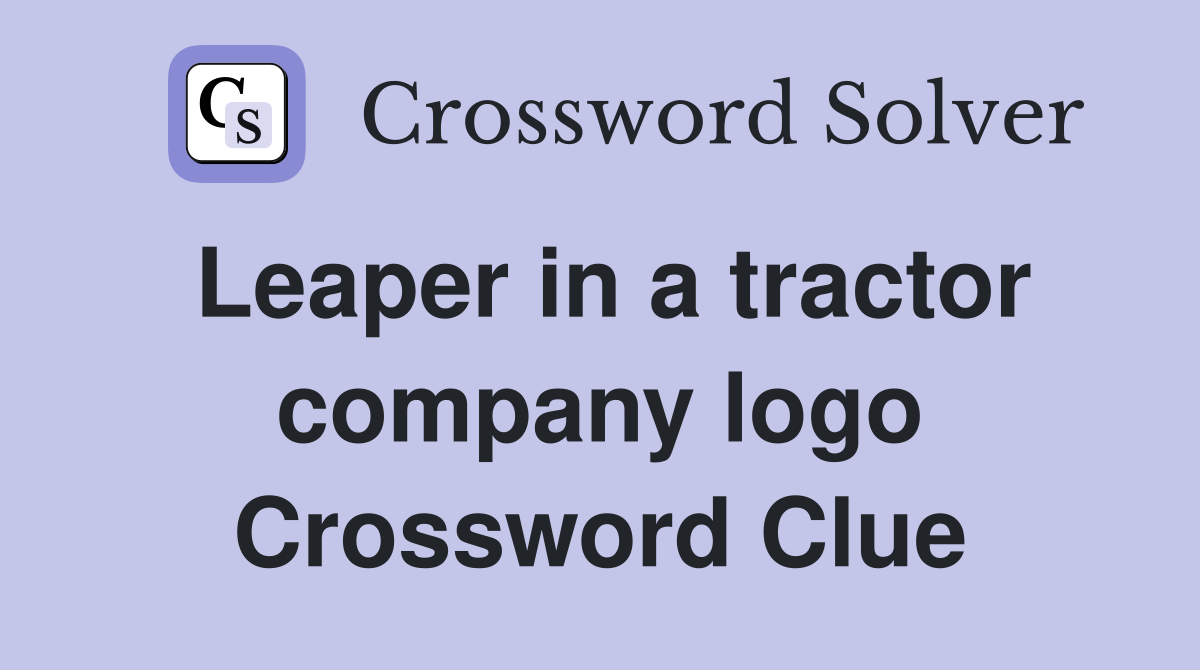 Leaper in a tractor company logo Crossword Clue