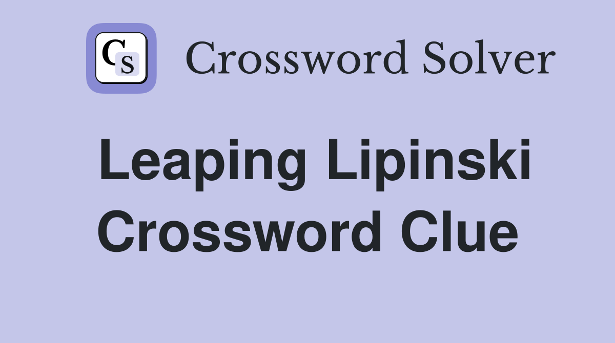 Leaping Lipinski Crossword Clue