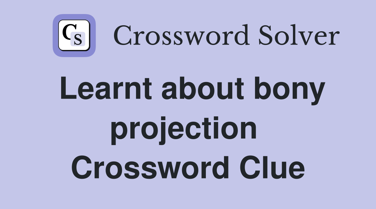 Learnt about bony projection  Crossword Clue