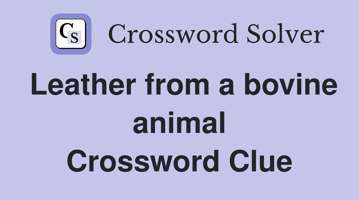 Leather from a bovine animal Crossword Clue