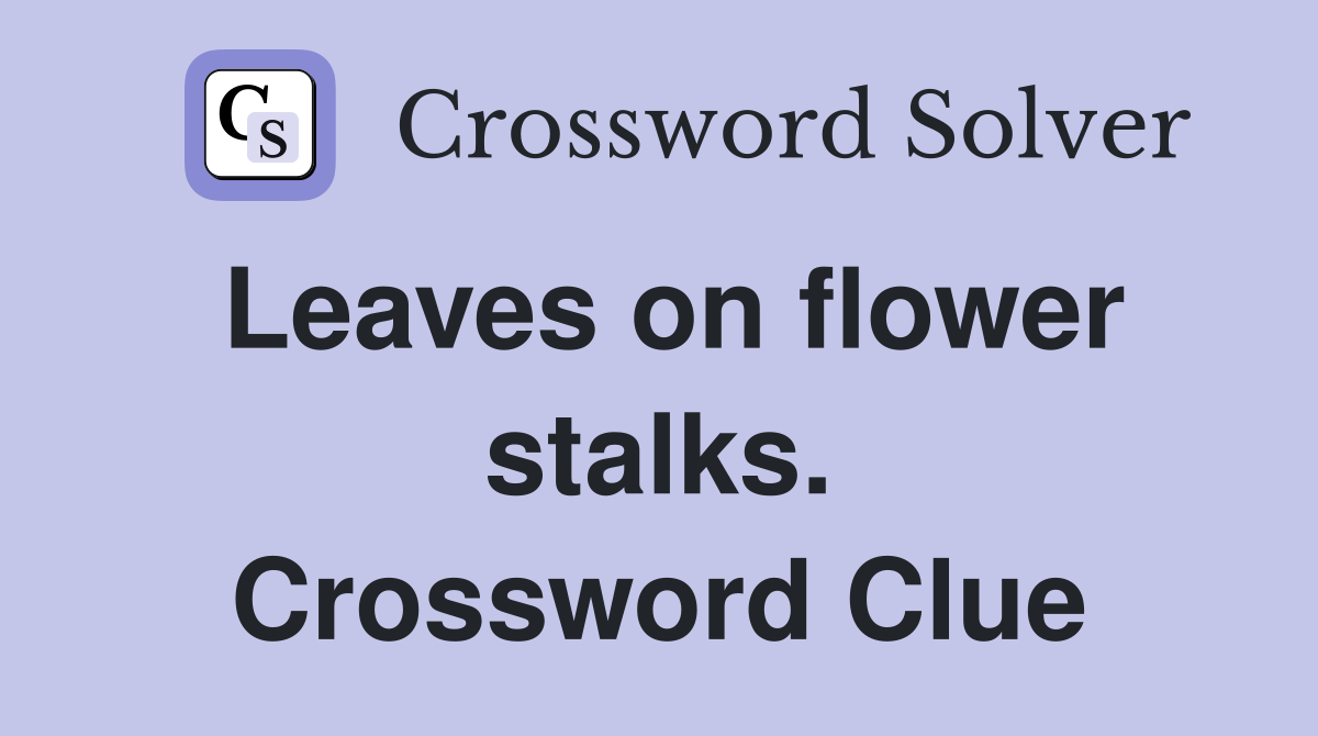 Leaves on flower stalks. Crossword Clue
