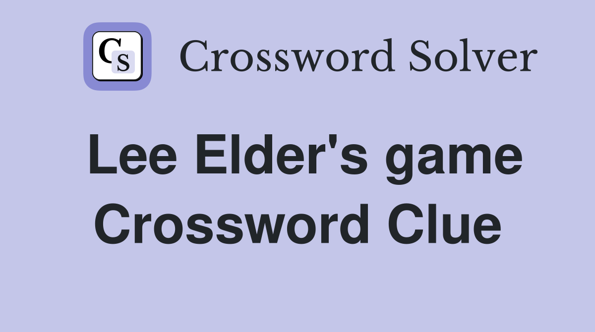 Lee Elder's game Crossword Clue