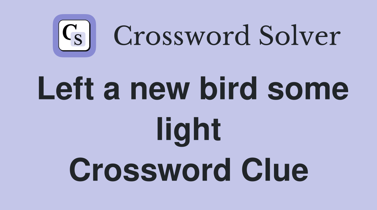 Left a new bird some light Crossword Clue