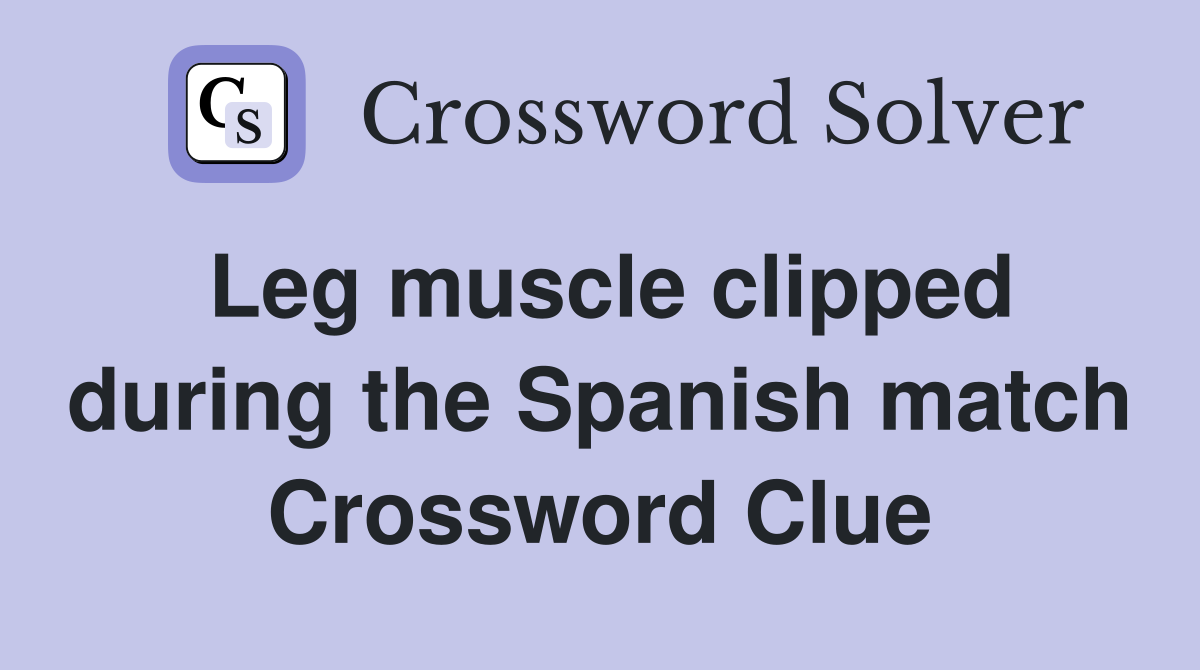 Leg muscle clipped during the Spanish match Crossword Clue