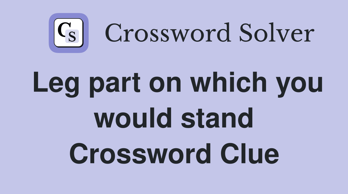 Leg part on which you would stand Crossword Clue