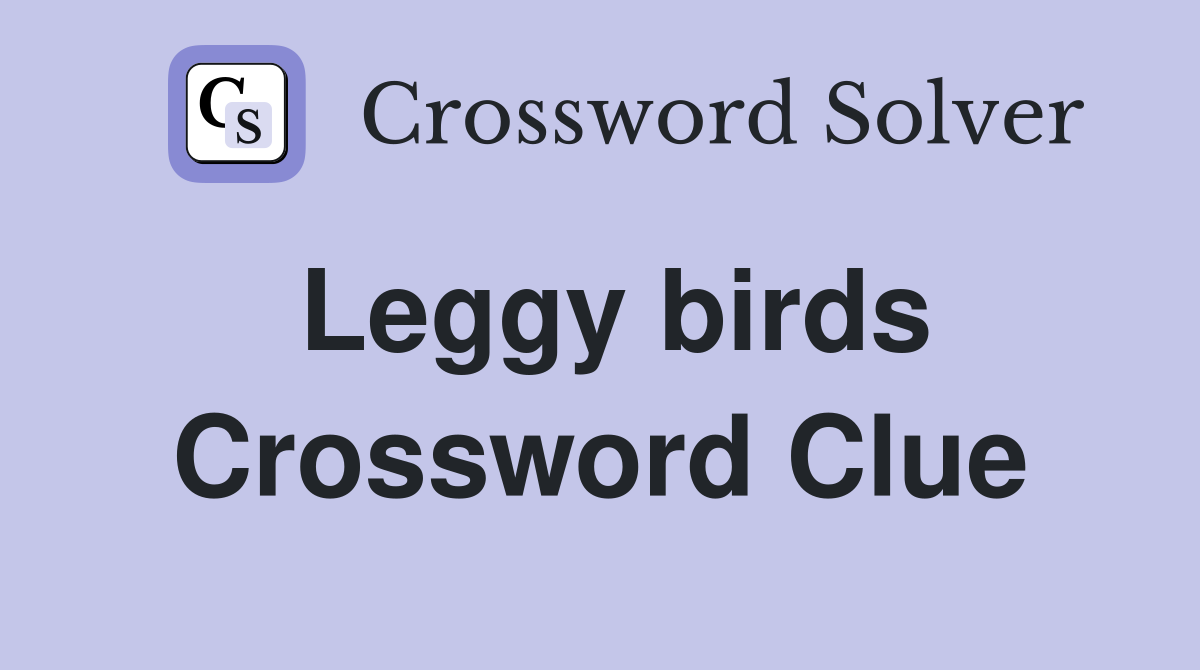 Leggy birds Crossword Clue
