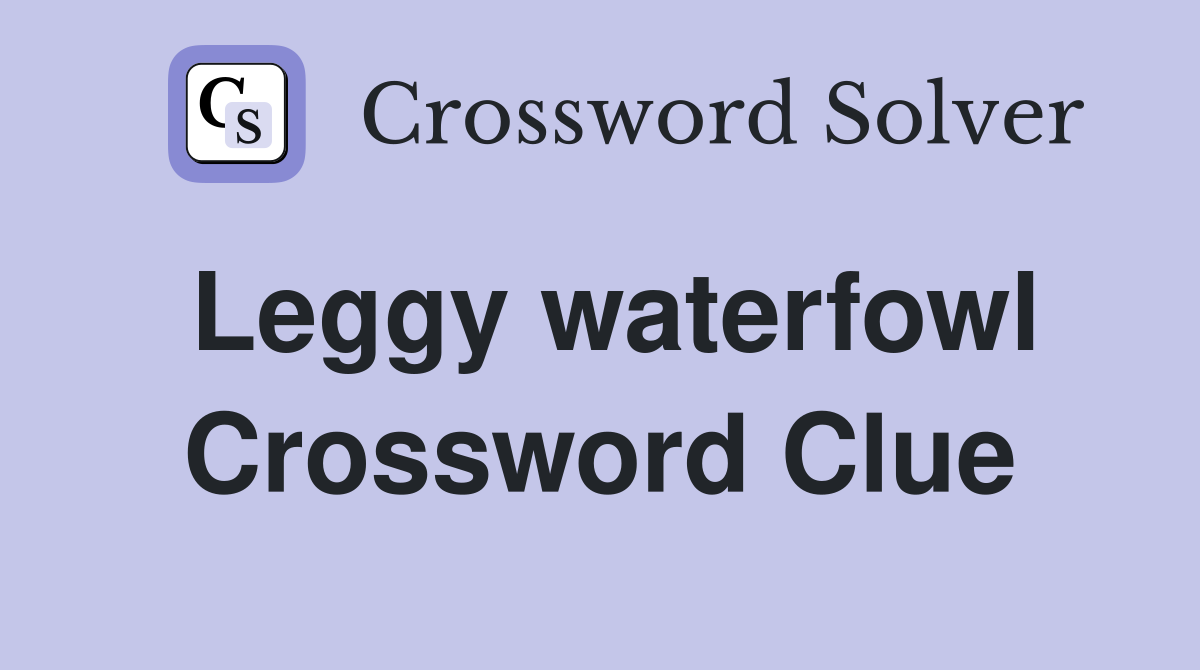Leggy waterfowl Crossword Clue