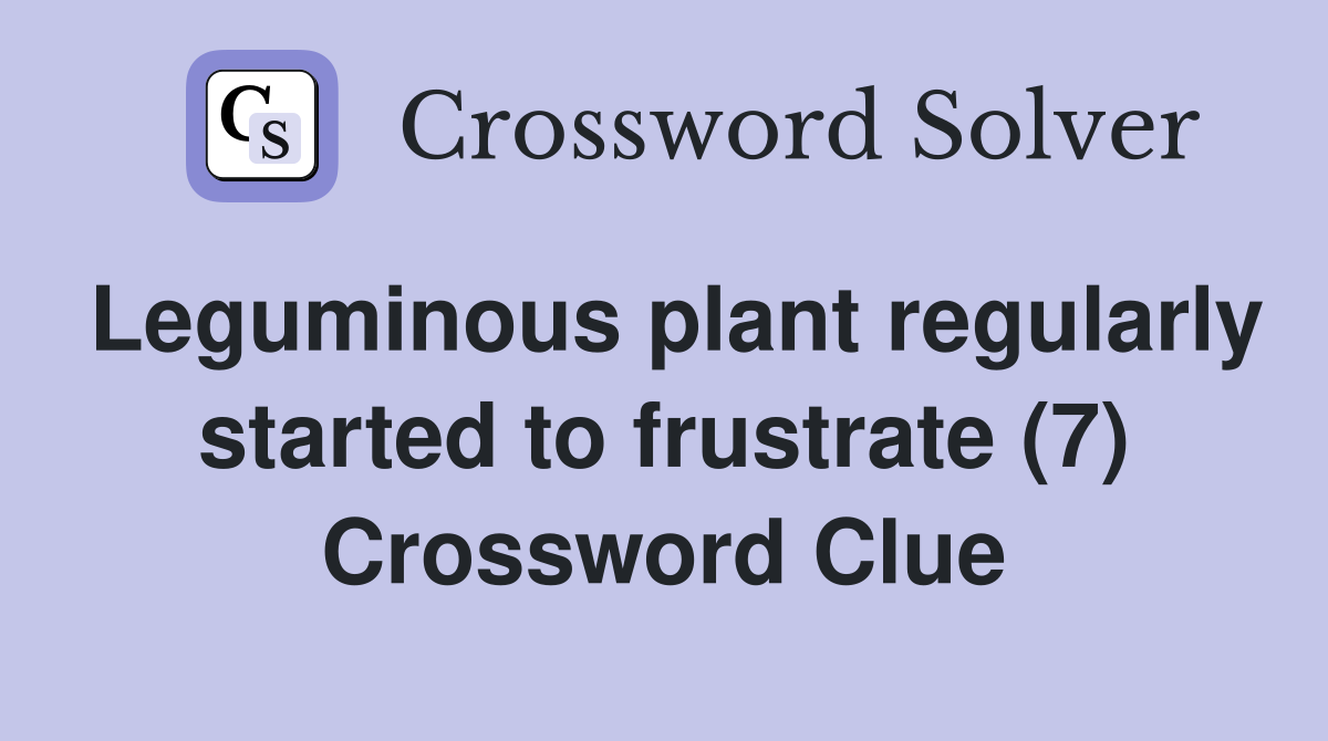 Leguminous plant regularly started to frustrate (7) Crossword Clue