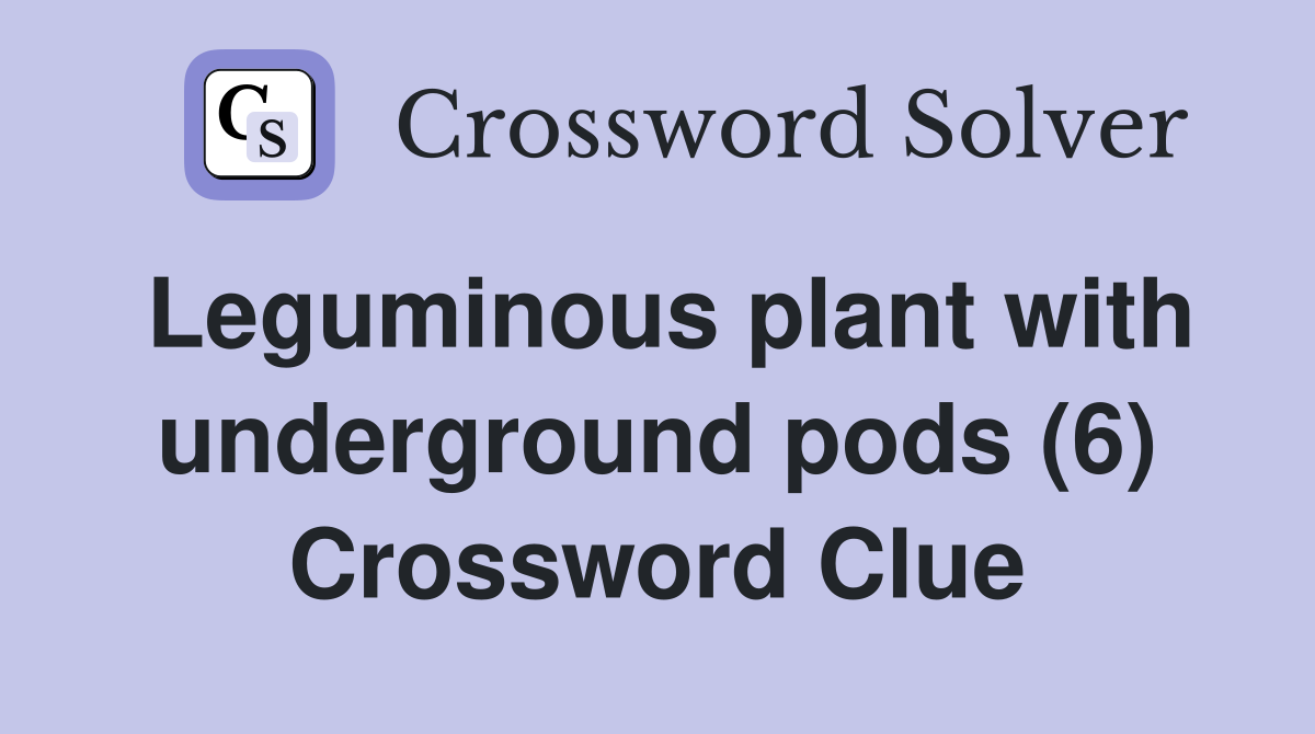 Leguminous plant with underground pods (6) Crossword Clue