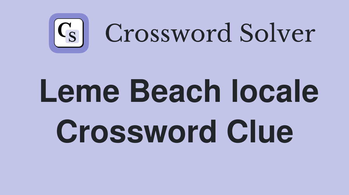 Leme Beach locale Crossword Clue