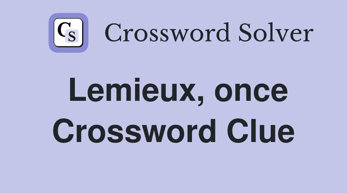 Lemieux, once Crossword Clue