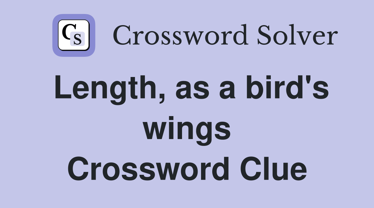 Length, as a bird's wings Crossword Clue