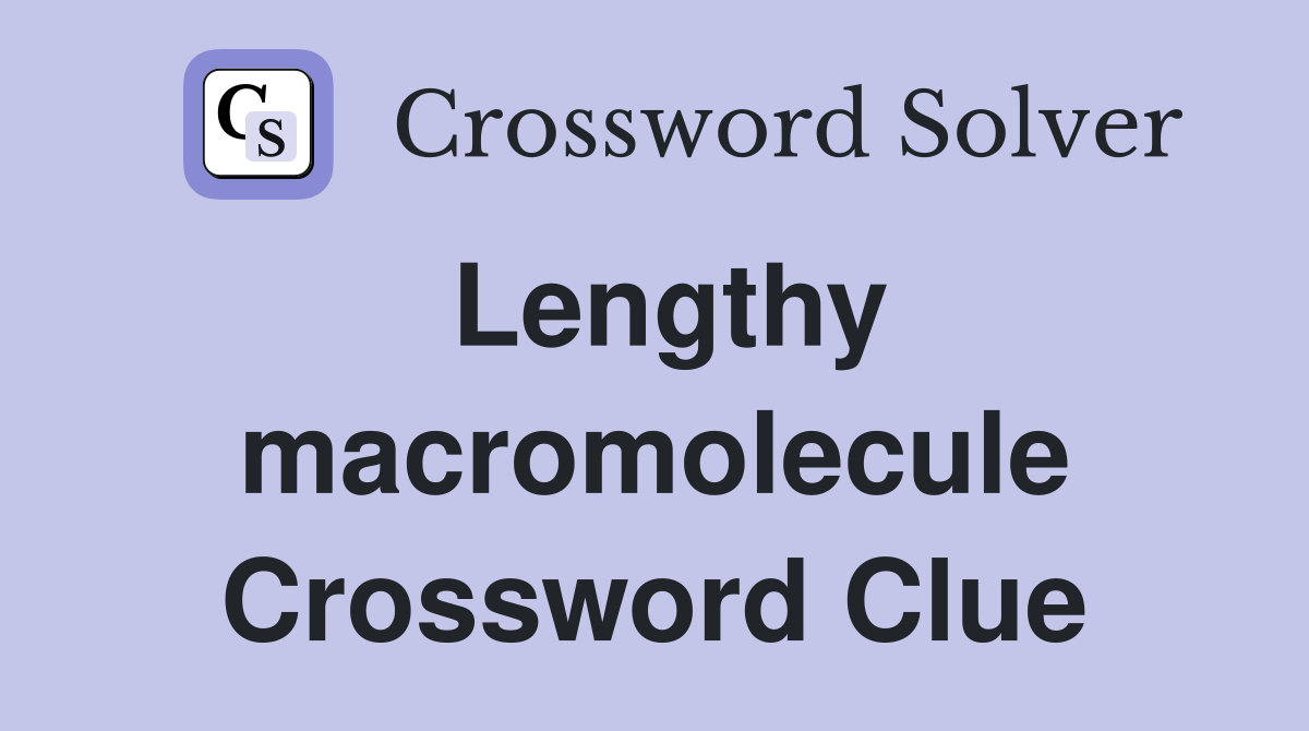 Lengthy macromolecule Crossword Clue