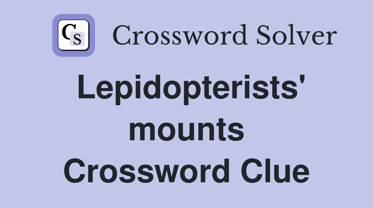 Lepidopterists' mounts Crossword Clue
