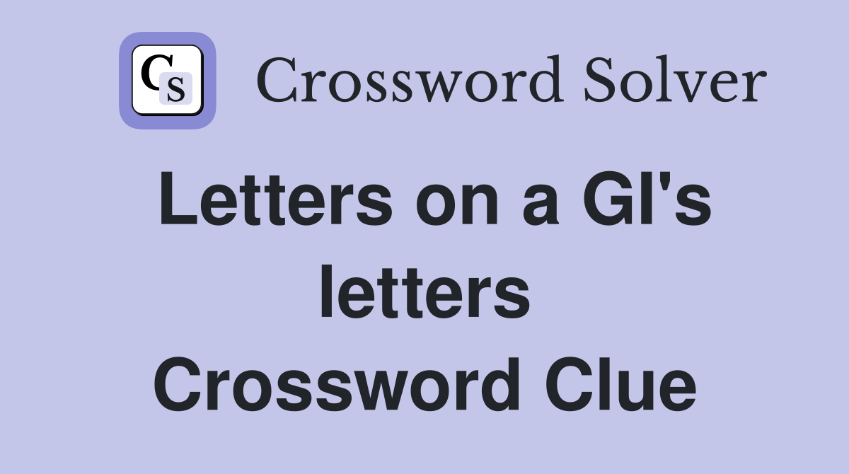 Letters on a GI's letters Crossword Clue