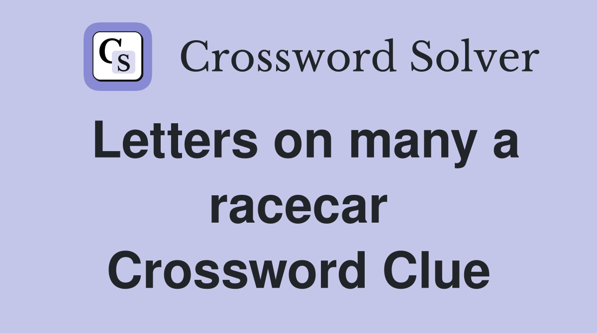 Letters on many a racecar Crossword Clue