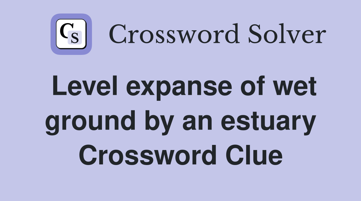 Level expanse of wet ground by an estuary Crossword Clue