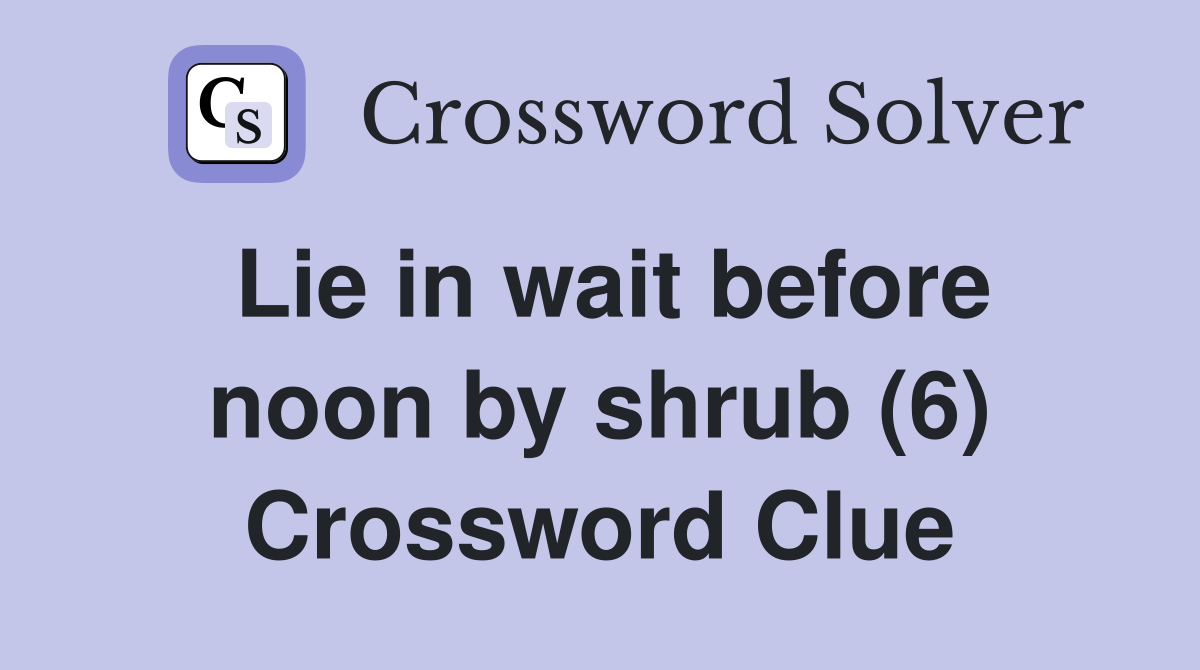 Lie in wait before noon by shrub (6) Crossword Clue