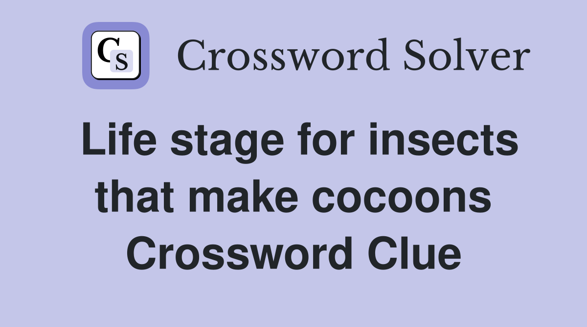 Life stage for insects that make cocoons Crossword Clue