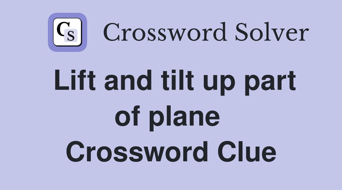 Lift and tilt up part of plane  Crossword Clue