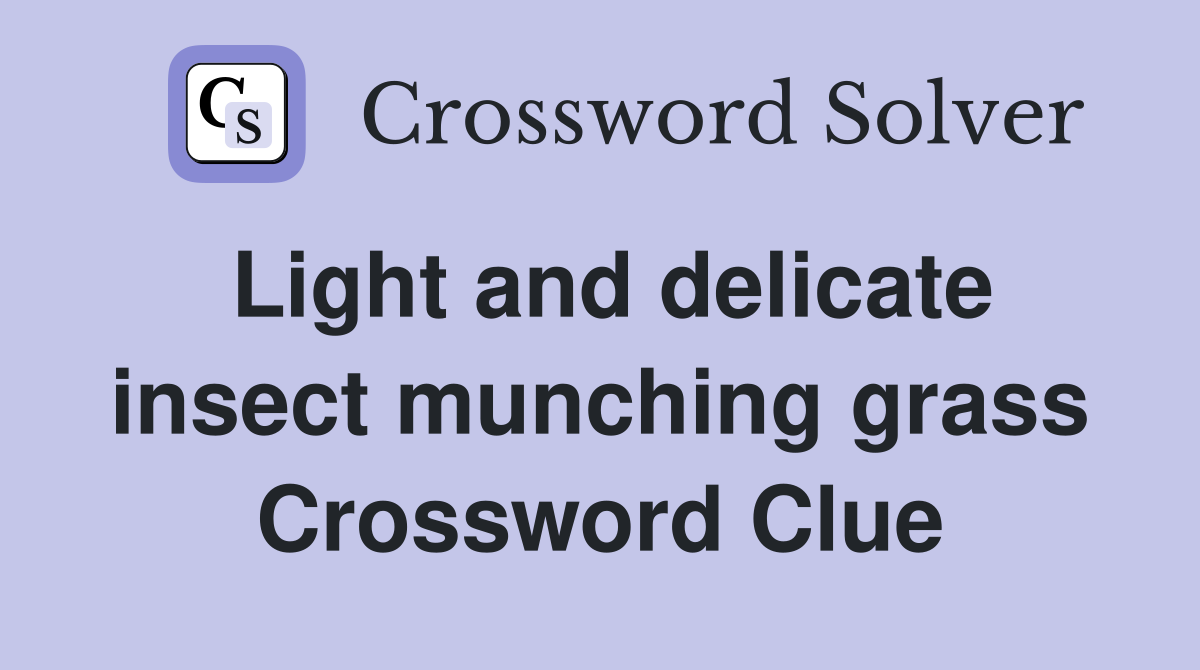 Light and delicate insect munching grass Crossword Clue