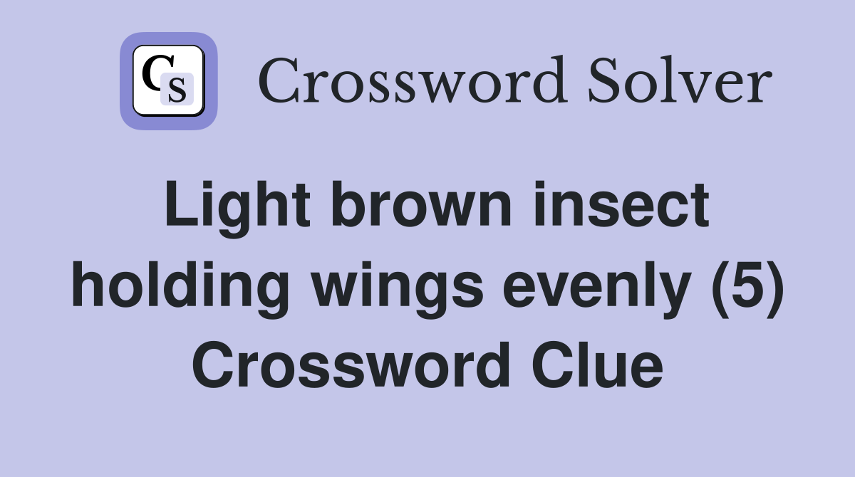 Light brown insect holding wings evenly (5) Crossword Clue