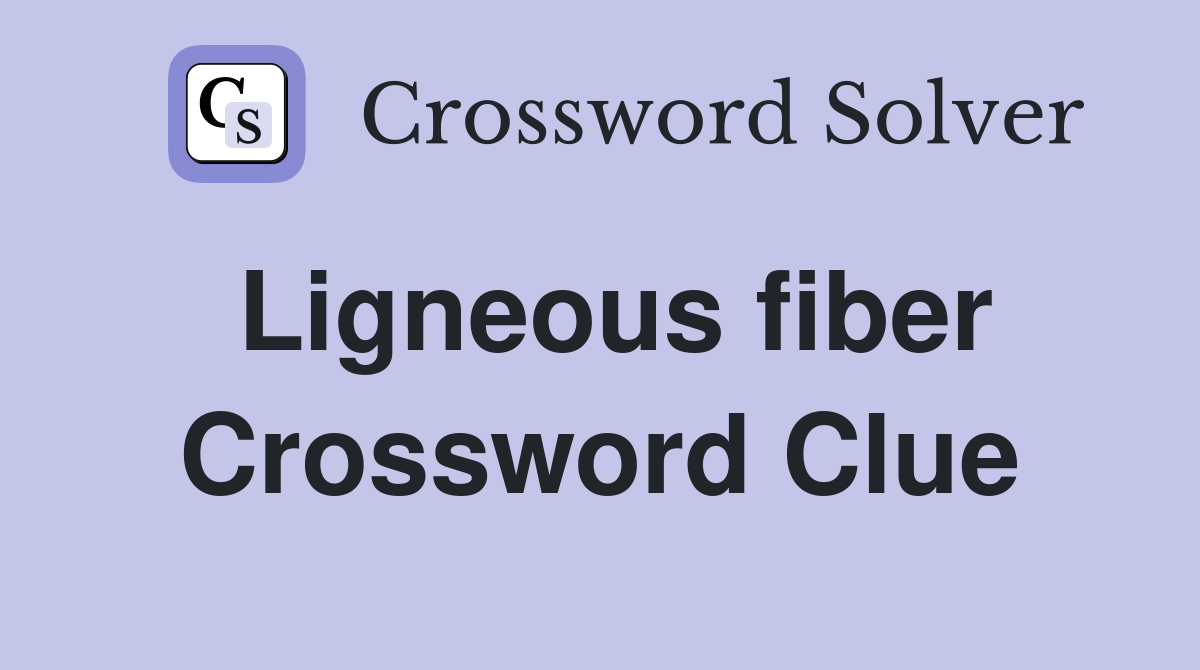 Ligneous fiber Crossword Clue