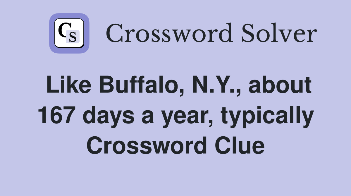 Like Buffalo, N.Y., about 167 days a year, typically Crossword Clue