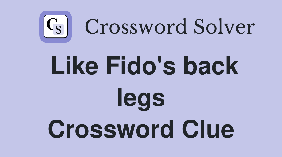 Like Fido's back legs Crossword Clue