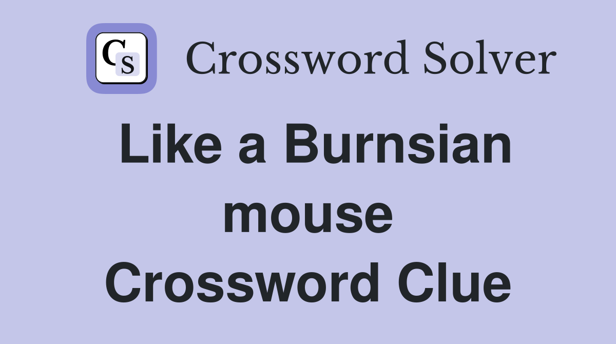 Like a Burnsian mouse Crossword Clue