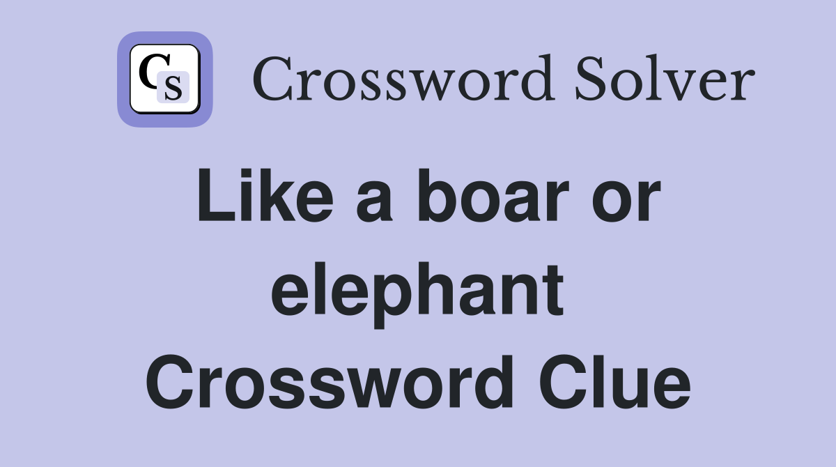 Like a boar or elephant Crossword Clue