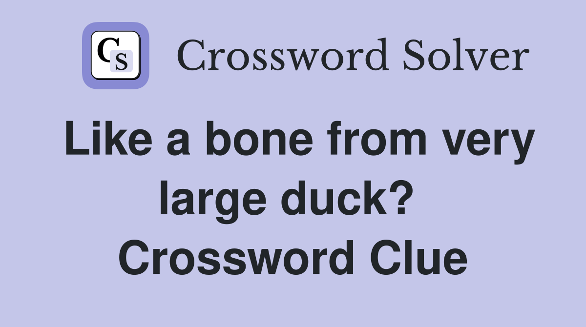 Like a bone from very large duck?  Crossword Clue