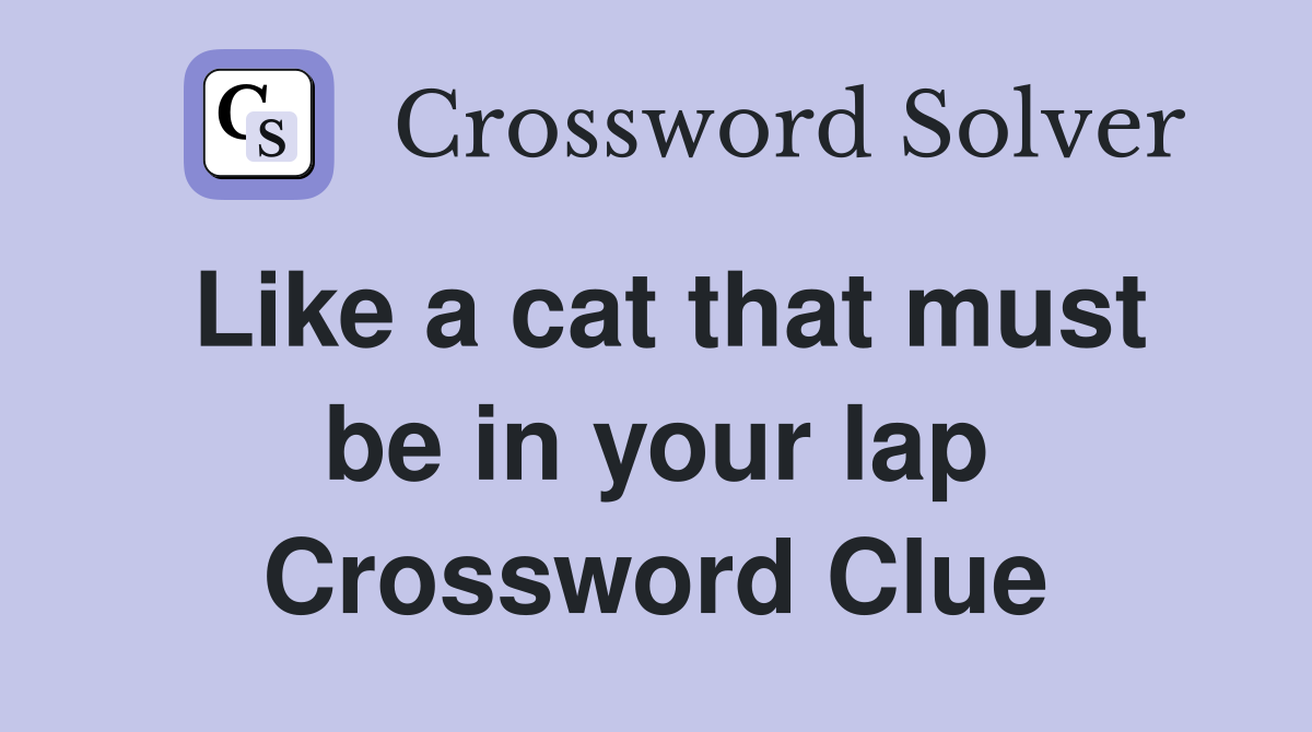 Like a cat that must be in your lap Crossword Clue