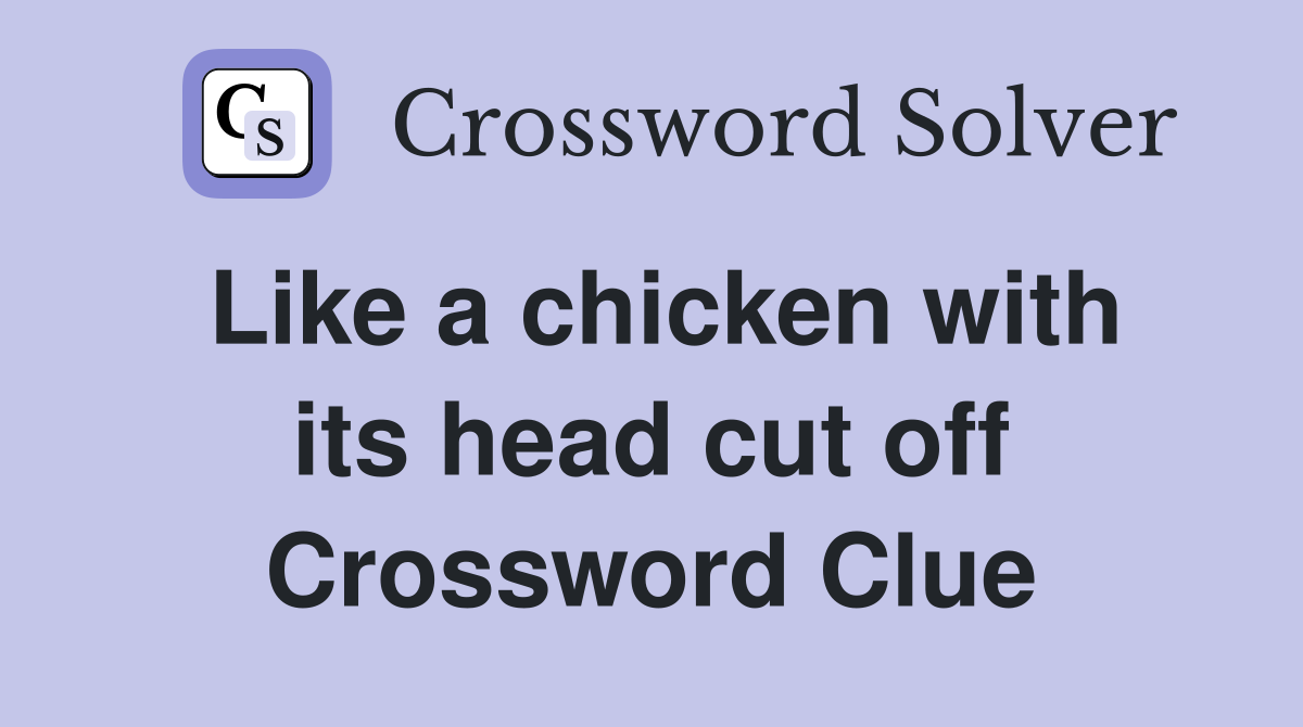 Like a chicken with its head cut off Crossword Clue