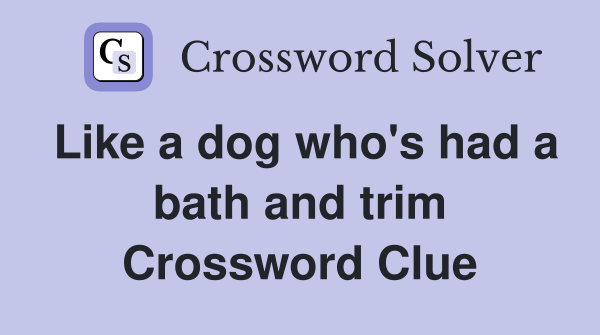 Like a dog who's had a bath and trim Crossword Clue