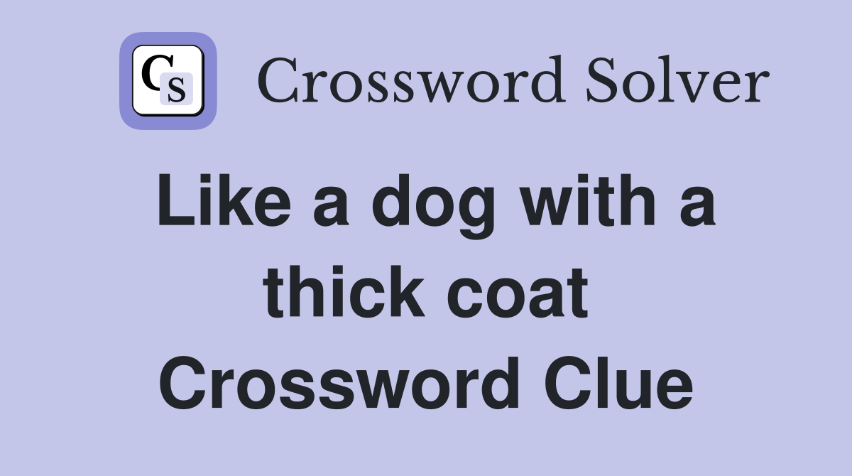 Like a dog with a thick coat Crossword Clue
