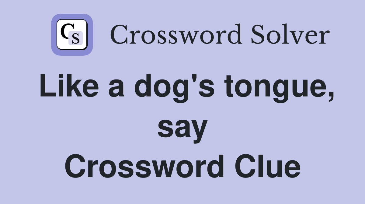Like a dog's tongue, say Crossword Clue