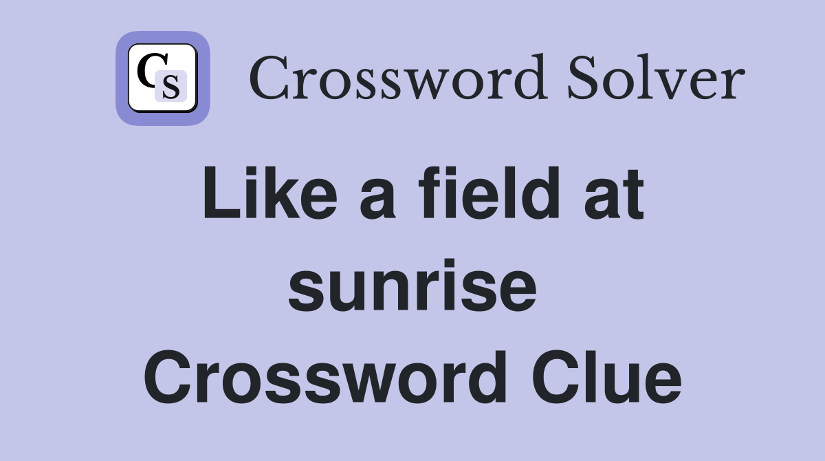 Like a field at sunrise Crossword Clue