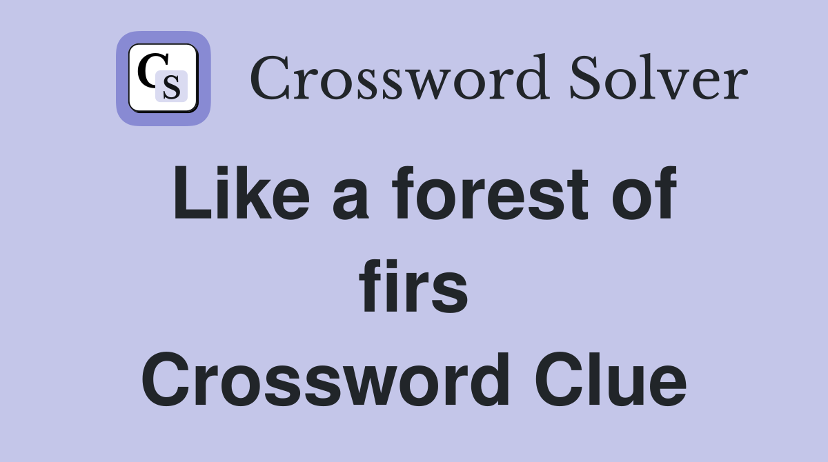 Like a forest of firs Crossword Clue