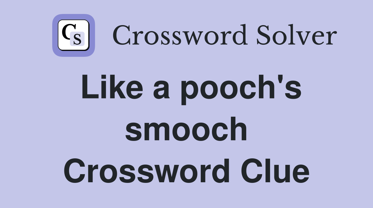 Like a pooch's smooch Crossword Clue